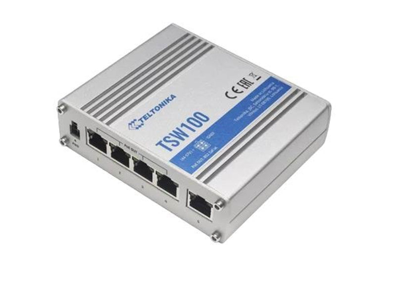 Teltonika TSW100 5-Port Gigabit Switch 120W (4 x PoE+)