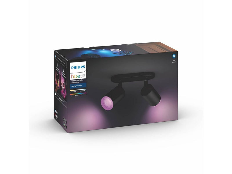 Philips Hue Fugato 2-er Spots 5.7W - schwarz