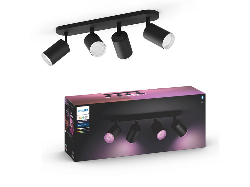 Philips Hue Fugato 4-er Spots 5.7W - schwarz
