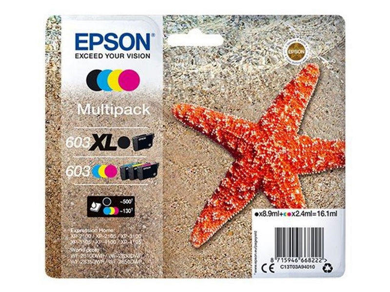 Epson 603 Multipack - 4-pack - black yellow cyan magenta - original - ink cartridge