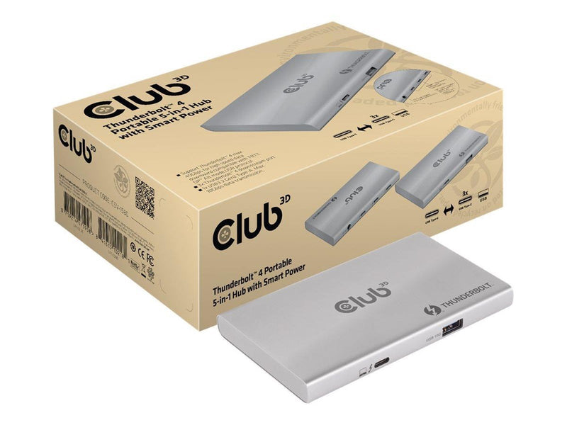 Club 3D Club3D Thunderbolt 4 Portable 5-in-1 Hub with Smart Power