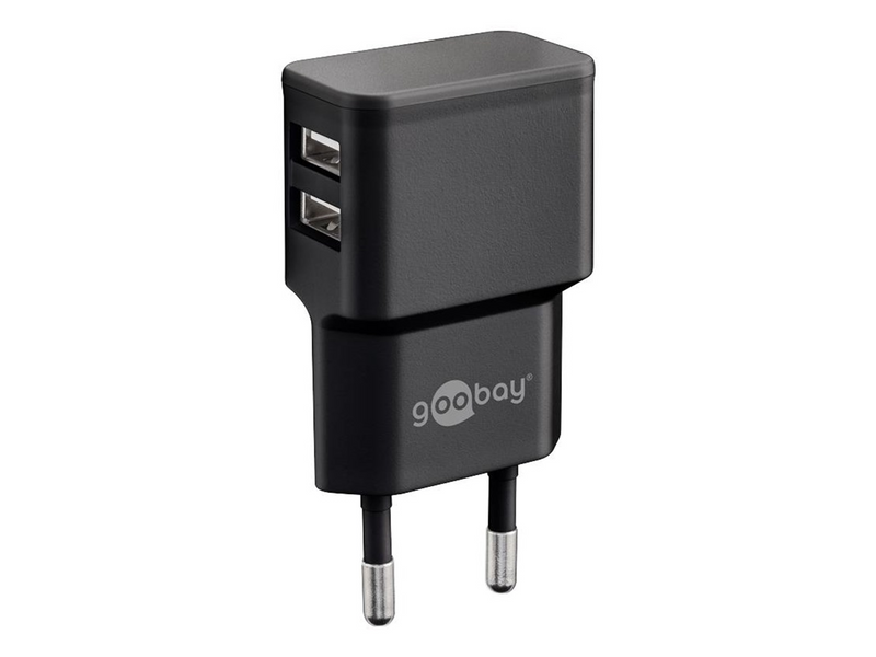 Goobay Dual USB charger 2.4 A (12W) black