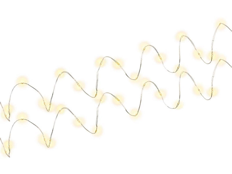 Pro 2 x Silver wire light chain with 20 LEDs incl.timer