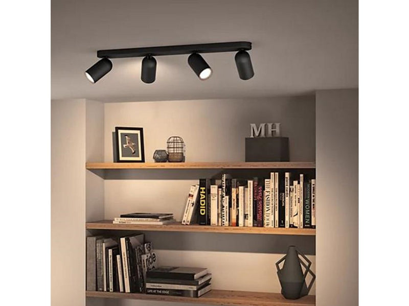 Philips Pongee spotschiene 4xGU10, schwarz
