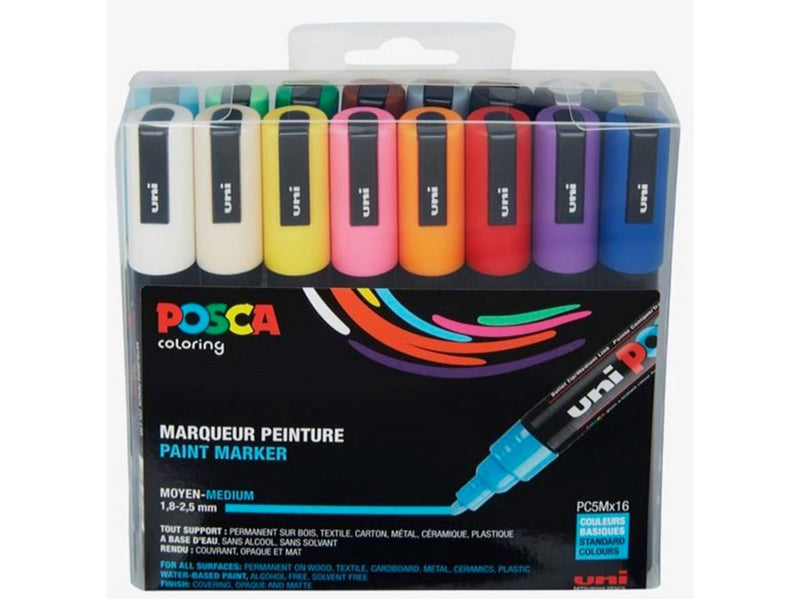 POSCA PC-1M - 16 colours - 1.8-2.5 mm tip - Waterbased ink