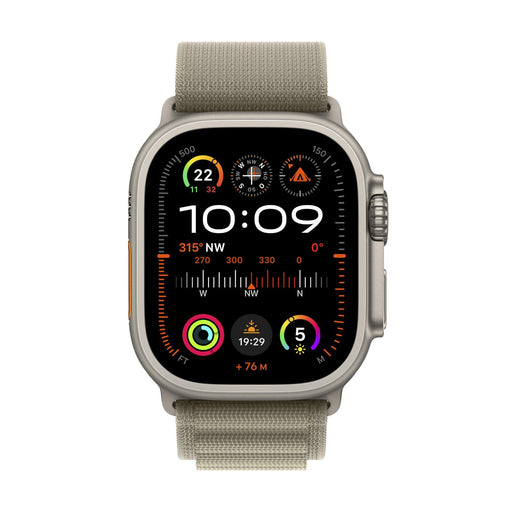 Apple Watch Ultra 2 (GPS + Cellular) 49mm Titaniumgehäuse, Alpine Loop olive, klein