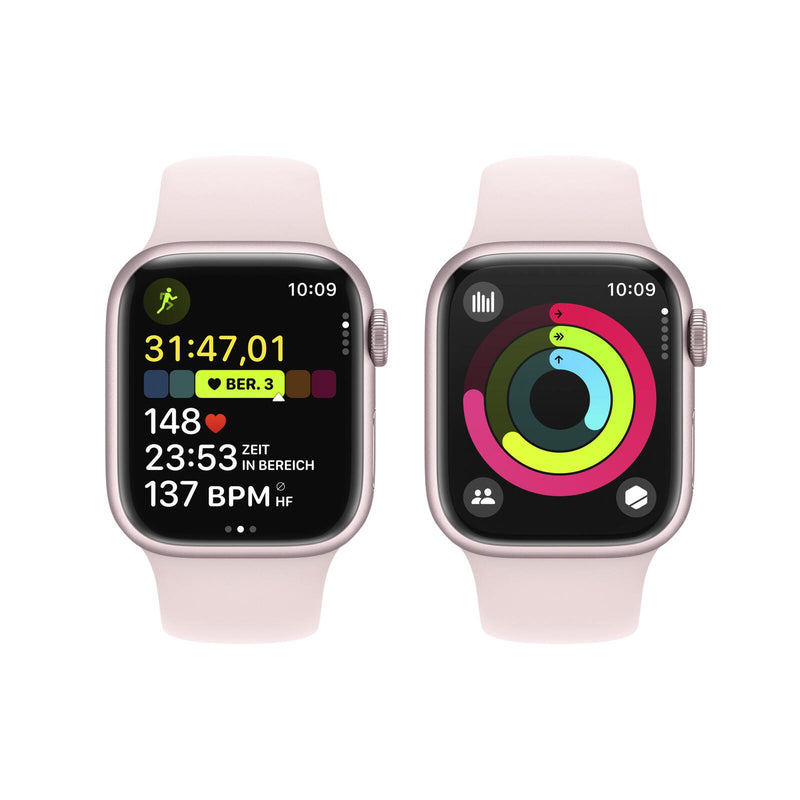 Apple Watch Series 9 (GPS + Cellular) 41mm Aluminiumgehäuse pink, Sportband pink S/M