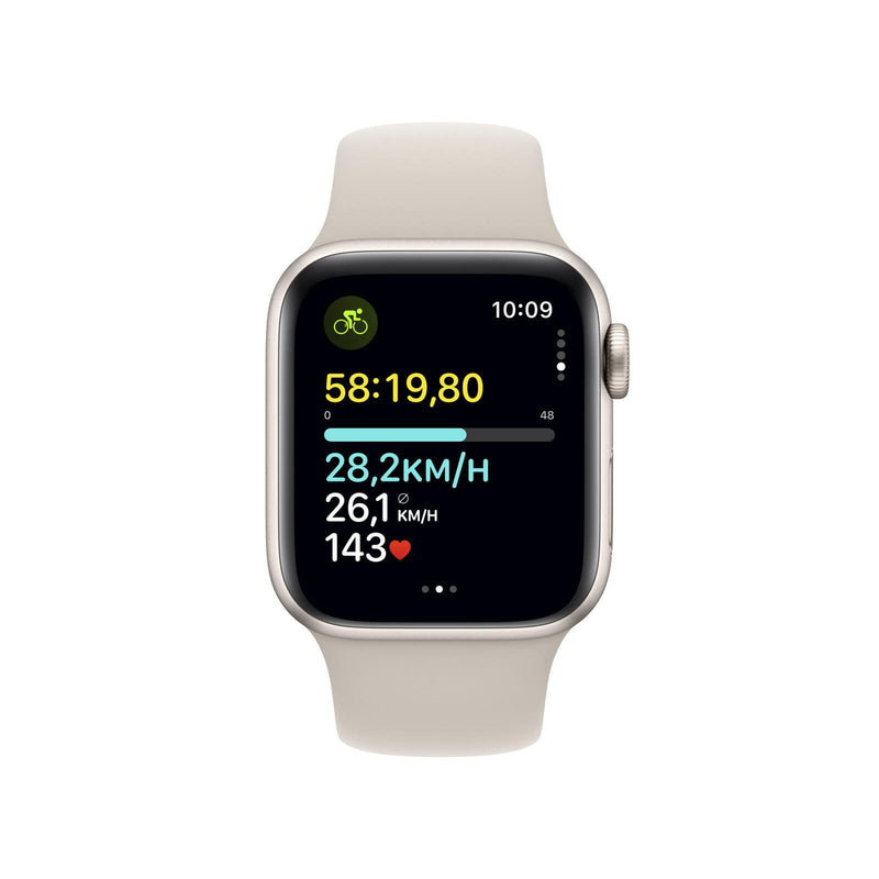 Apple Watch SE (GPS + Cellular) 44mm Aluminiumgehäuse polarstern, Sportband polarstern (Größe S/M)
