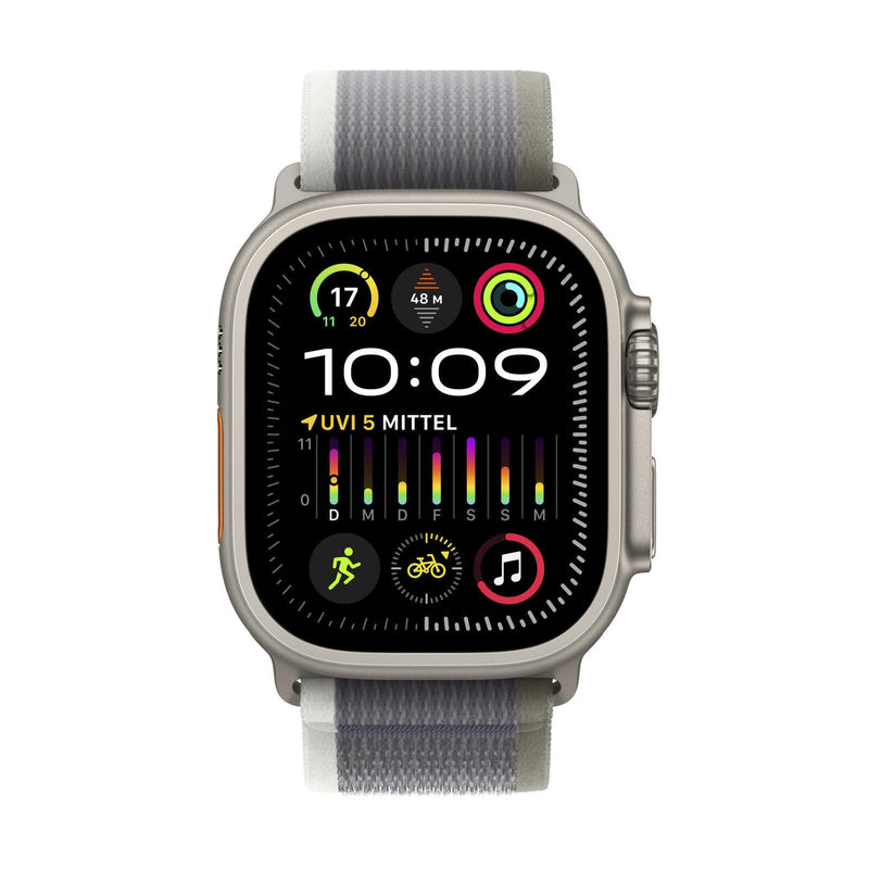 Apple Watch Ultra 2 (GPS + Cellular) 49mm Titaniumgehäuse, Trail Loop grün/grau, M/L