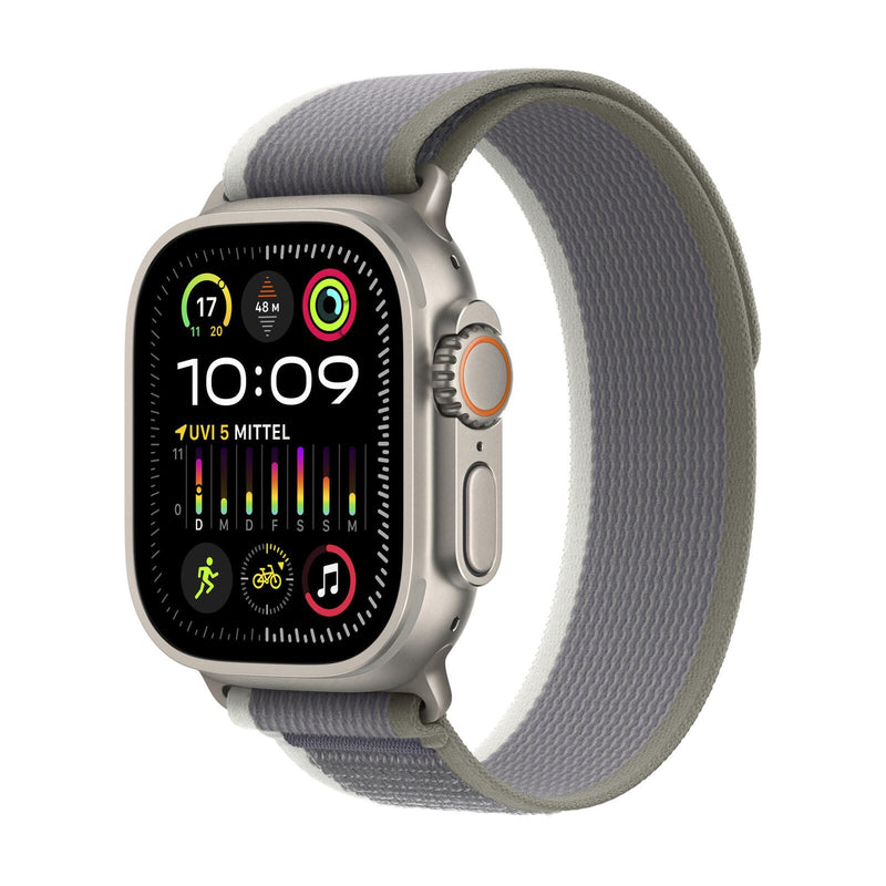 Apple Watch Ultra 2 (GPS + Cellular) 49mm Titaniumgehäuse, Trail Loop grün/grau, M/L