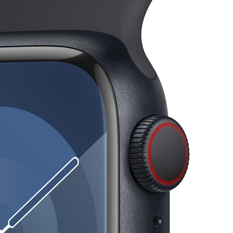Apple Watch Series 9 (GPS) 41mm Aluminiumgehäuse mitternacht, Sportband mitternacht, M/L