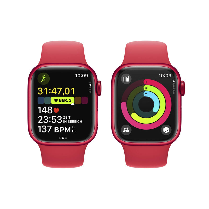 Apple Watch Series 9 GPS 45mm Aluminiumgehäuse rot, Sportband rot M/L