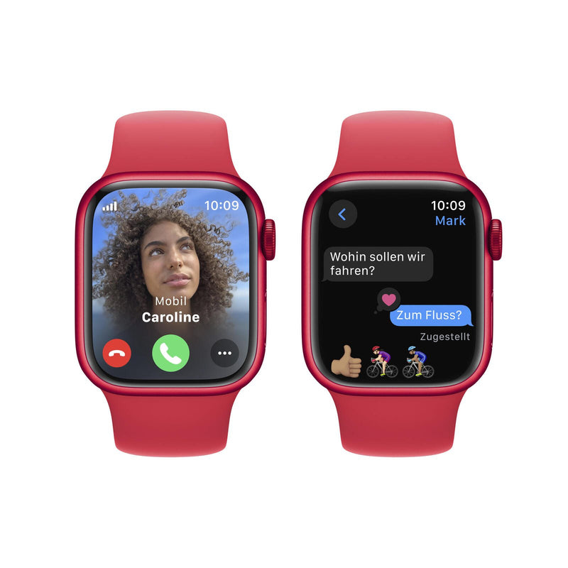Apple Watch Series 9 (GPS + Cellular) 45mm Aluminiumgehäuse rot, Sportband rot M/L