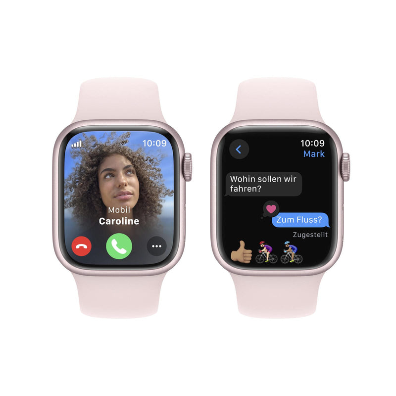 Apple Watch Series 9 (GPS) 41mm Aluminiumgehäuse pink, Sportband pink, M/L