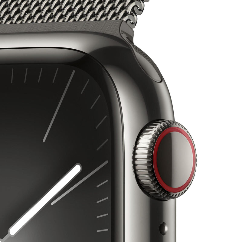 Apple Watch Series 9 (GPS + Cellular) 45mm Edelstahlgehäuse graphite, Milanese Loop grapite