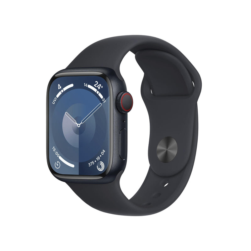 Apple Watch Series 9 (GPS) 41mm Aluminiumgehäuse mitternacht, Sportband mitternacht, S/M