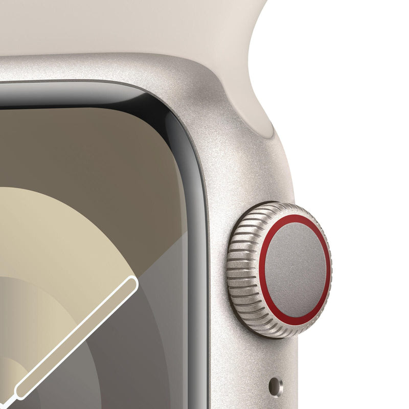 Apple Watch Series 9 (GPS + Cellular) 45mm Aluminiumgehäuse polarstern, Sportband polarstern M/L