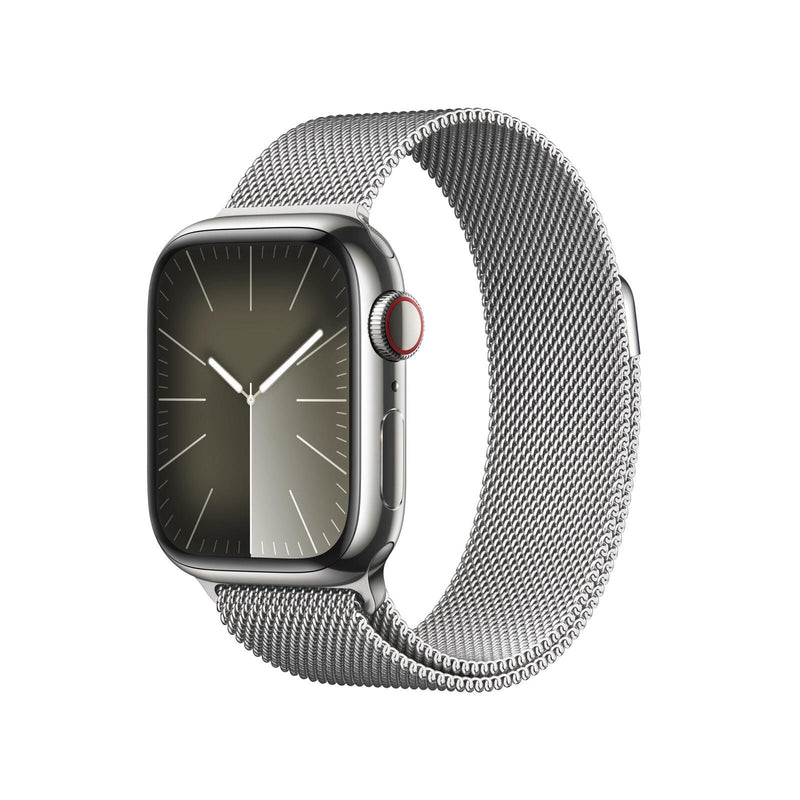 Apple Watch Series 9 (GPS + Cellular) 45mm Edelstahlgehäuse silber, Milanese Loop silber