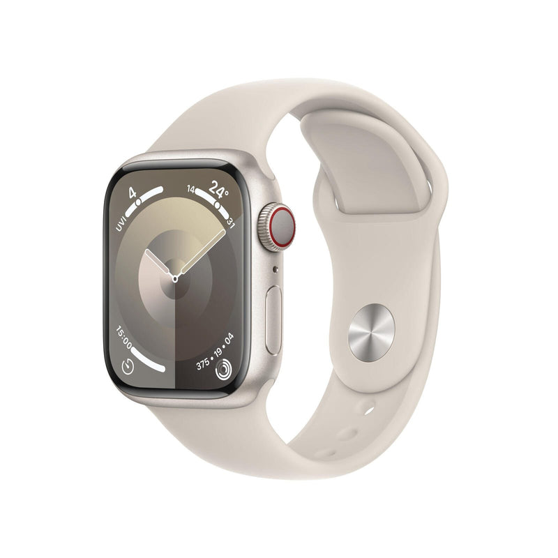 Apple Watch Series 9 (GPS + Cellular) 41mm Aluminiumgehäuse polarstern, Sportband polarstern, S/M