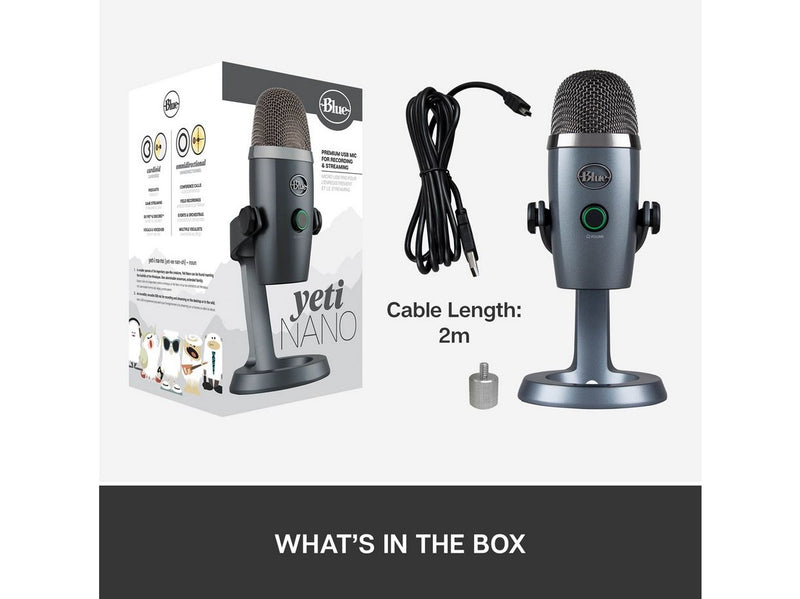 Blue Mic Yeti Nano USB Microphone for Mac and PC - Shadow Grey