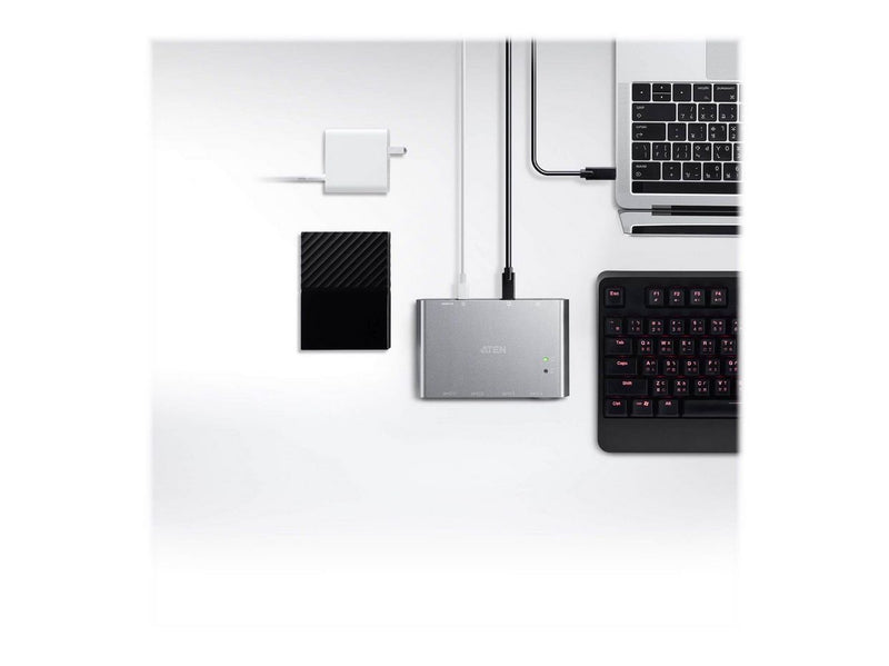 ATEN 2x4 USB-C Gen2 Peripheral Sharing Switch USB-Hubs - 4 - Grau