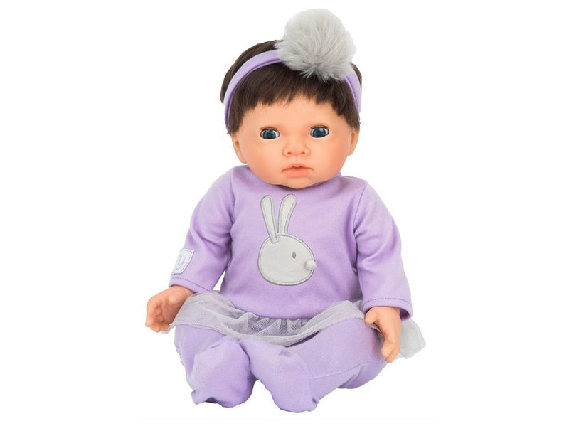 Tiny Treasures Dark Hair Baby Doll Purple Outfit