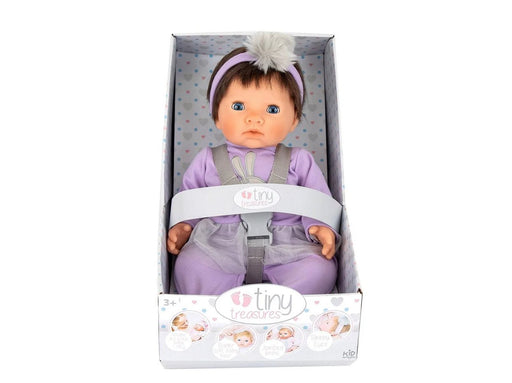 Tiny Treasures Dark Hair Baby Doll Purple Outfit