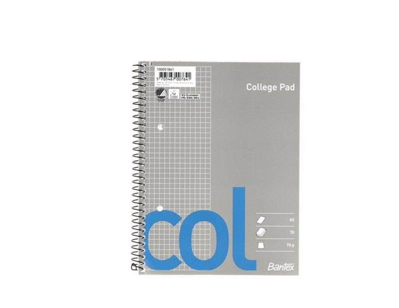 Bantex Col College Pad Squared Punched Holes A5