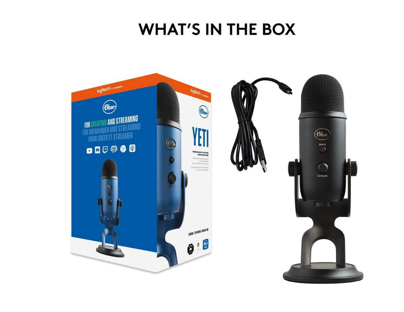 Blue Mic Yeti USB - Blackout - Microphone for Windows PC and Mac