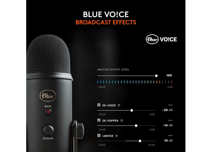 Blue Mic Yeti USB - Blackout - Microphone for Windows PC and Mac