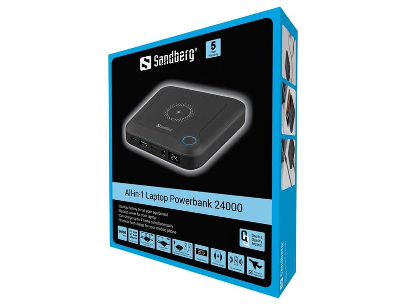 Sandberg All-in-1 Powerbank 2400 Powerbank (Akku) - schwarz - 24000 mAh