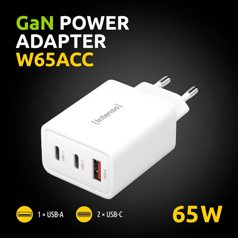 Intenso Power Adapter W65ACC GaN - Weiß