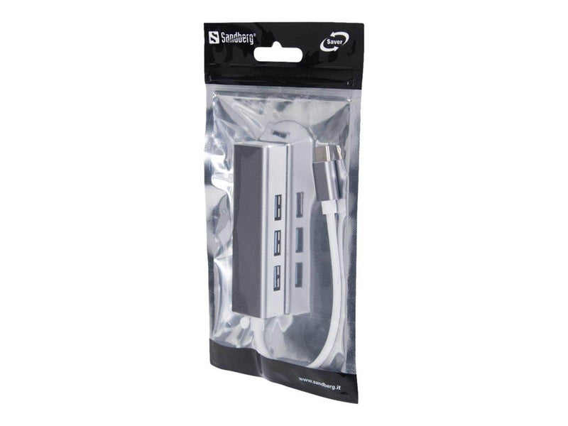 Sandberg 4-Port USB Hub USB-Hubs - USB 3.0 - 4 - silber