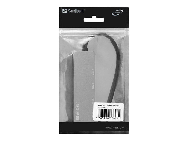 Sandberg 4-Port USB Hub USB-Hubs - USB 3.0 - 4 - silber