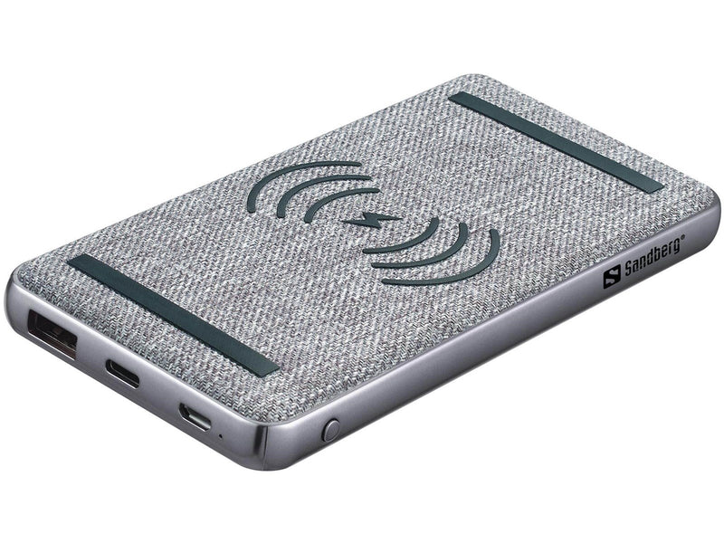 Sandberg Powerbank 10000 PD20W+Wireless Powerbank (Akku) - Grau - 10000 mAh