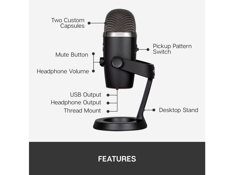 Logitech Yeti Nano USB Microphone for Mac and PC - Black