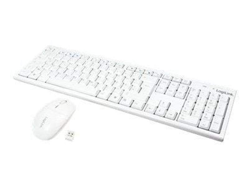 LogiLink Combo Set mit Autolink - Tastatur & Maus Set - Weiss