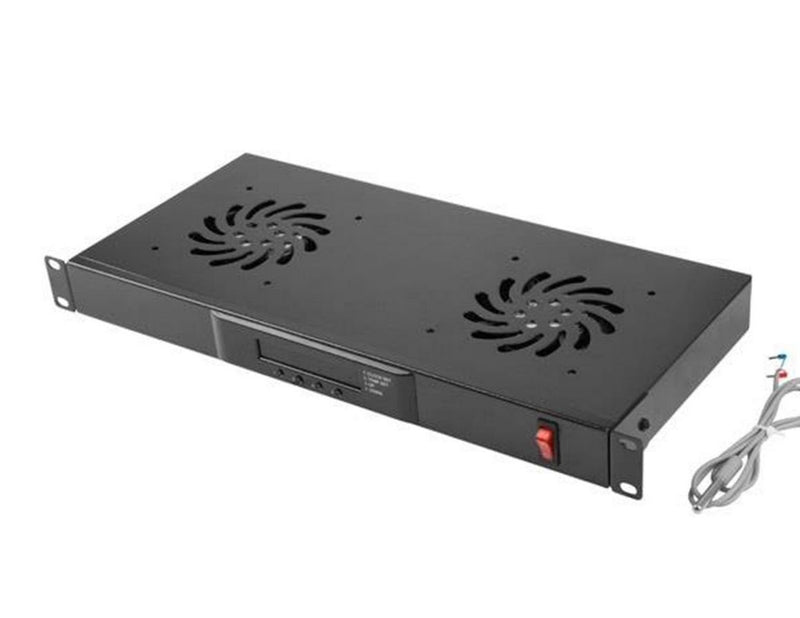 Lanberg AK-1502-B - 1U Fan Unit with LCD