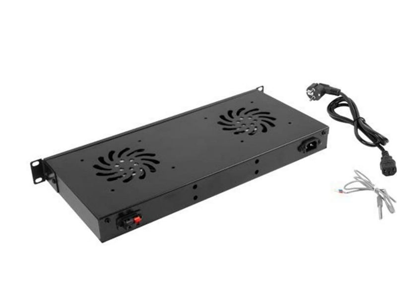 Lanberg AK-1502-B - 1U Fan Unit with LCD