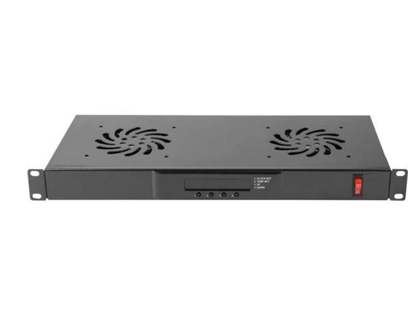 Lanberg AK-1502-B - 1U Fan Unit with LCD
