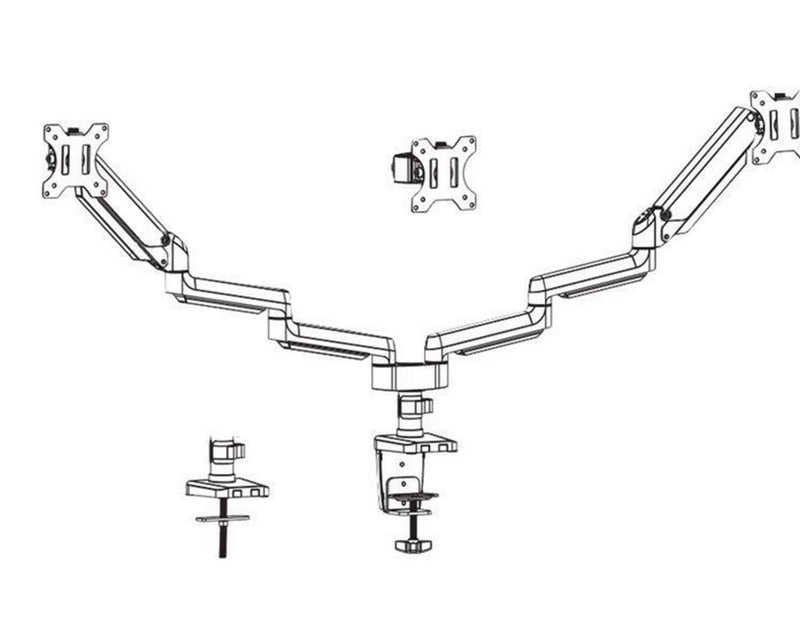 Deltaco Office triple hydraulisk monitor-arm 17"-27"