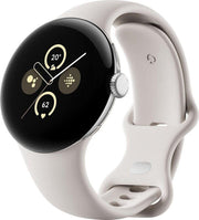 Google Pixel Watch 2 (LTE) Sportarmband 41mm, silber/porcelain