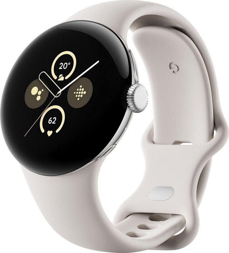 Google Pixel Watch 2 (LTE) Sportarmband 41mm, silber/porcelain