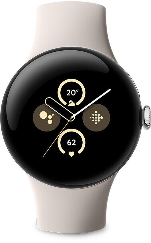 Google Pixel Watch 2 (LTE) Sportarmband 41mm, silber/porcelain