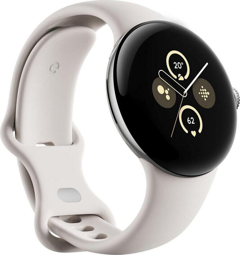 Google Pixel Watch 2 (LTE) Sportarmband 41mm, silber/porcelain