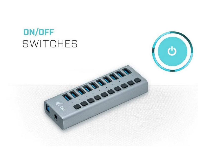 I-Tec USB-A Charging HUB 10 port + Power Adapter 48 W USB-Hubs - 10 - Grau