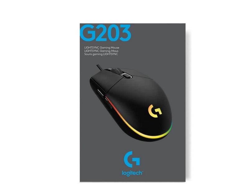 Logitech G203 LIGHTSYNC - Black - Gaming Maus (Schwarz mit RGB)