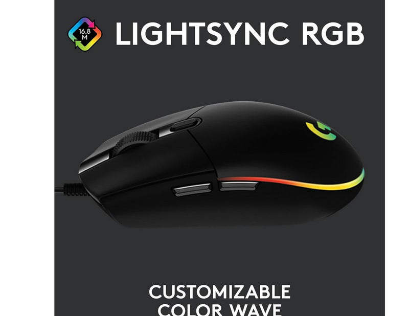 Logitech G203 LIGHTSYNC - Black - Gaming Maus (Schwarz mit RGB)