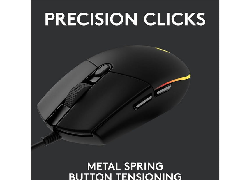 Logitech G203 LIGHTSYNC - Black - Gaming Maus (Schwarz mit RGB)