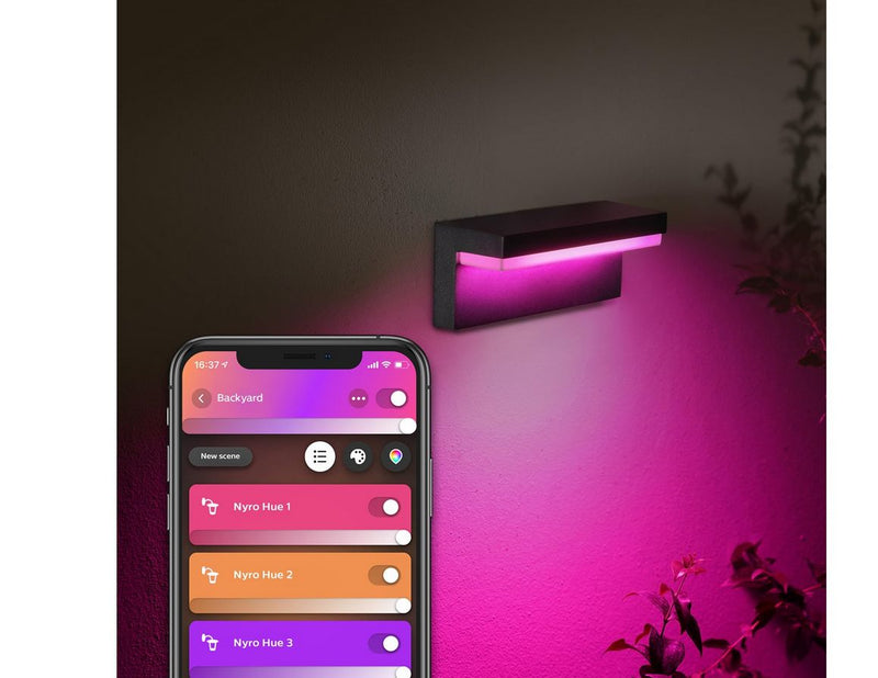 Philips Hue Nyro Outdoor Wall Light — White & Color Ambiance